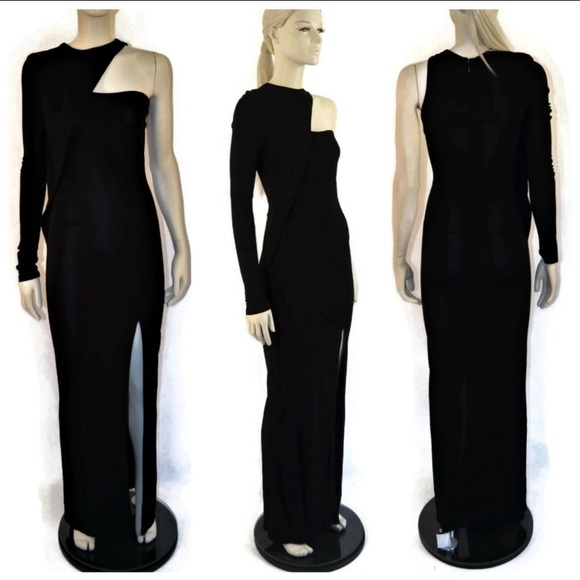 Cut25 Yigal Azrouel Black Longsleeve Gown Size 6 - Picture 4 of 8